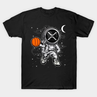 Astronaut Basketball Ripple XRP Coin To The Moon Crypto Token Cryptocurrency Blockchain Wallet Birthday Gift For Men Women Kids T-Shirt